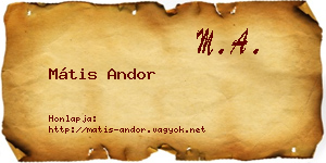 Mátis Andor névjegykártya